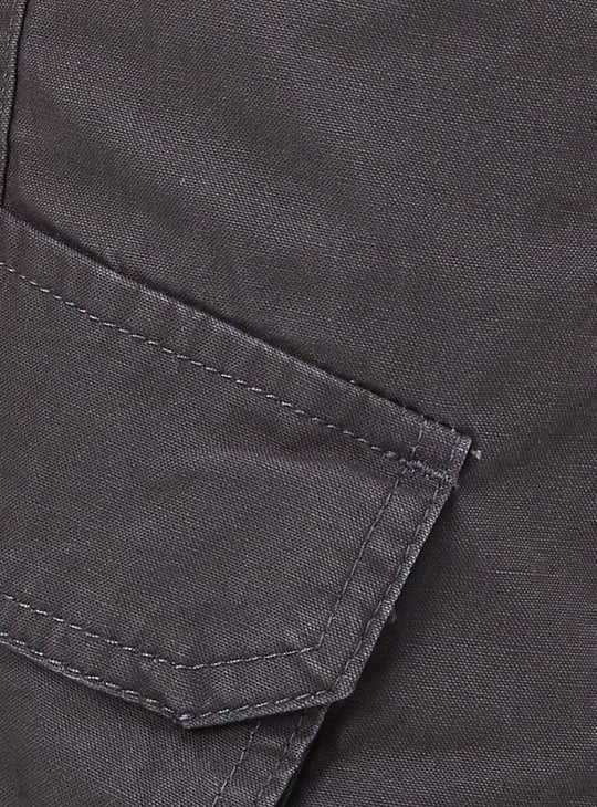 Boys Solid Relaxed Fit Cargo Joggers