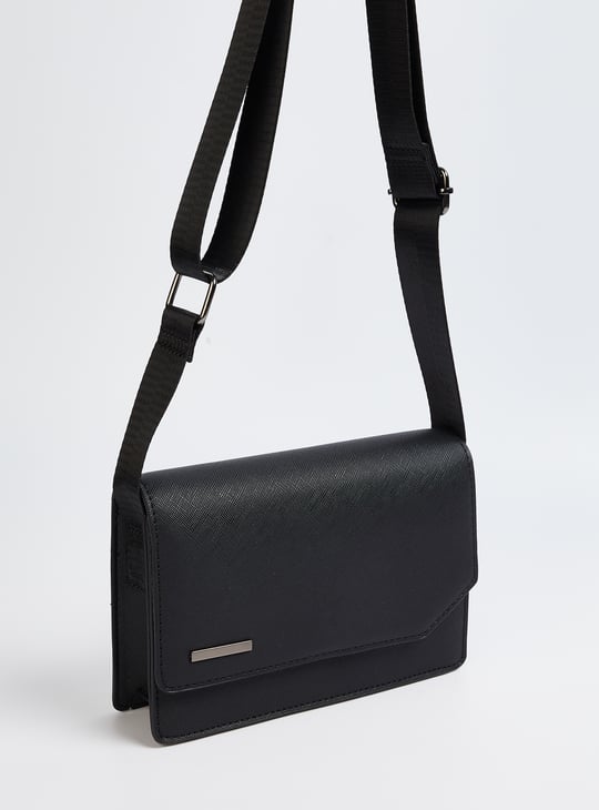 Men Textured Cross Body Bag
