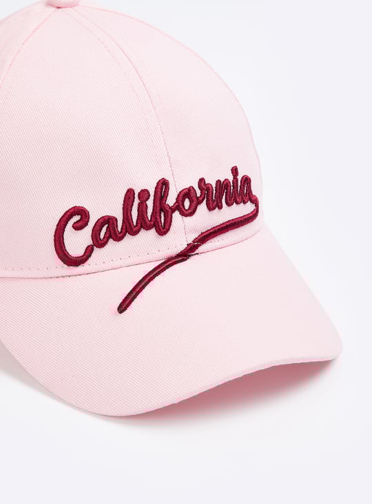 Girls Text Embroidered Baseball Cap