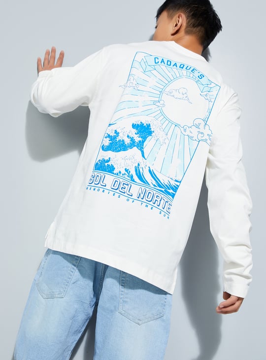 URB_N Men Back Print Oversized T-shirt