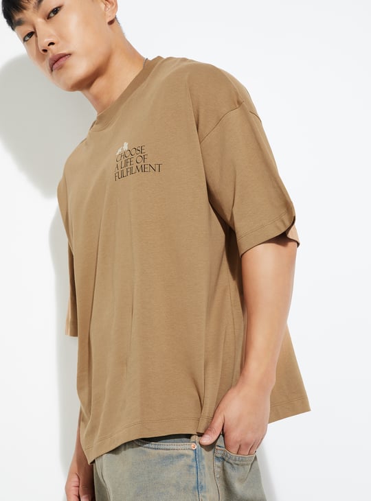URB_N Men Back Print Boxy Fit T-shirt