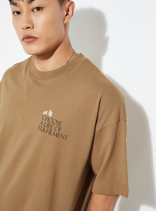 URB_N Men Back Print Boxy Fit T-shirt