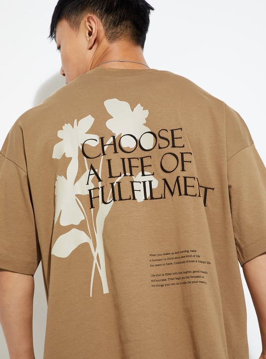 URB_N Men Back Print Boxy Fit T-shirt