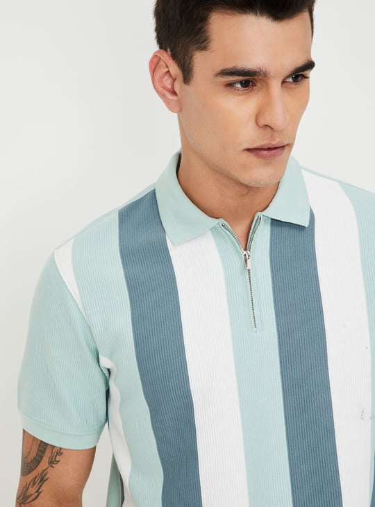Men Striped Polo T-shirt