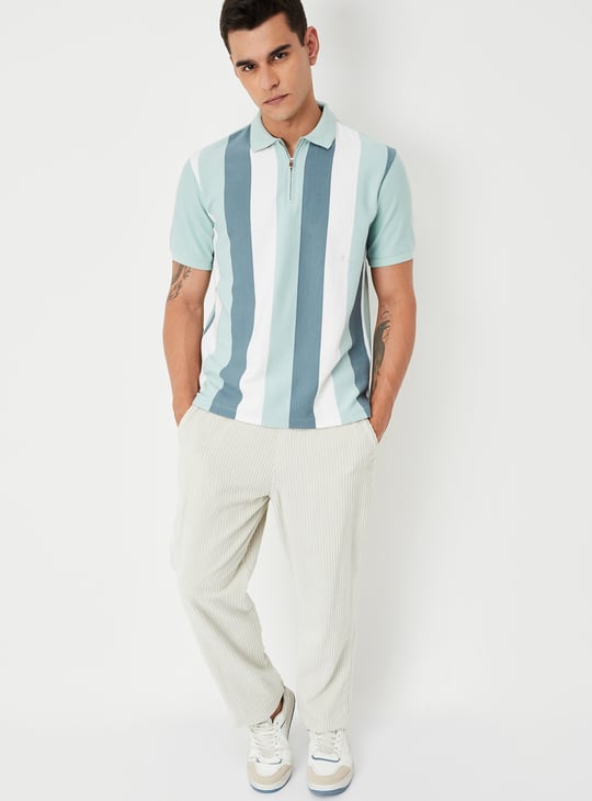 Men Striped Polo T-shirt