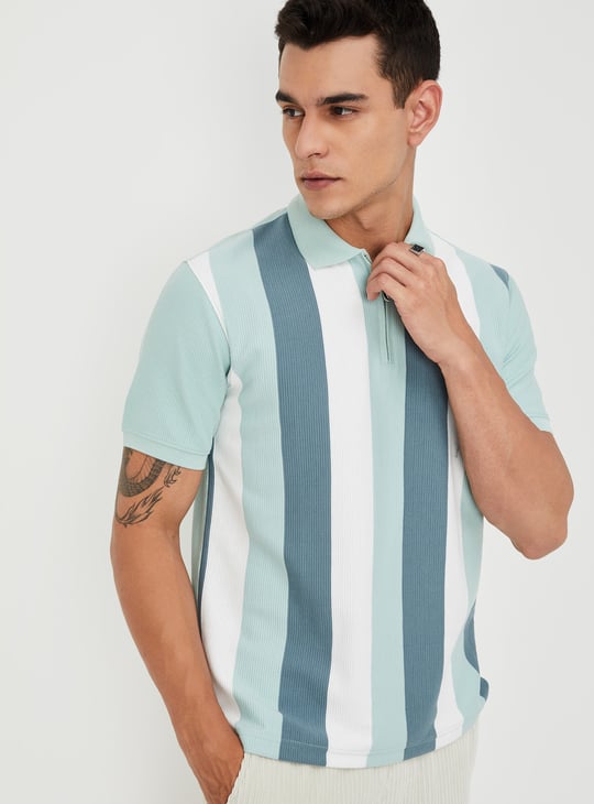 Men Striped Polo T-shirt