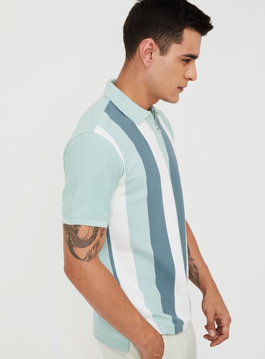 Men Striped Polo T-shirt