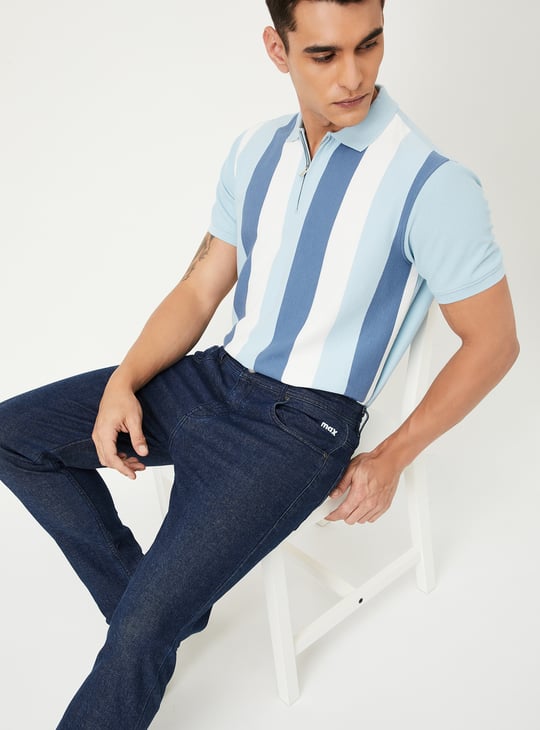 Men Striped Polo T-shirt