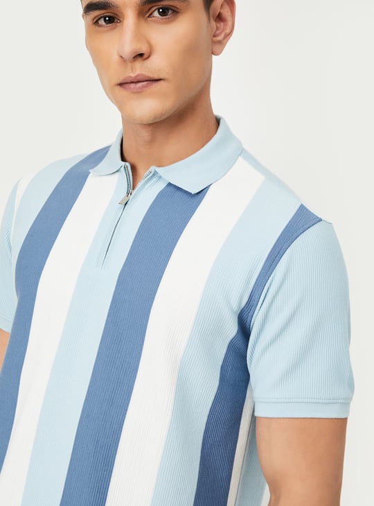Men Striped Polo T-shirt