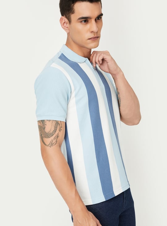 Men Striped Polo T-shirt