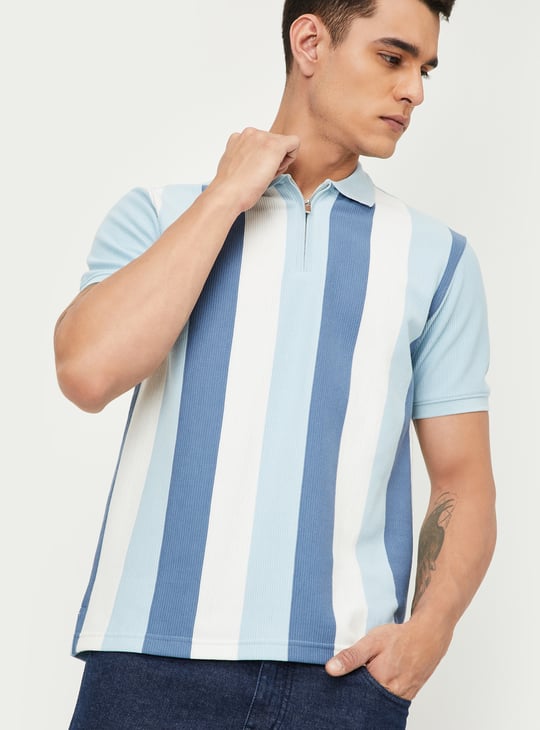 Men Striped Polo T-shirt