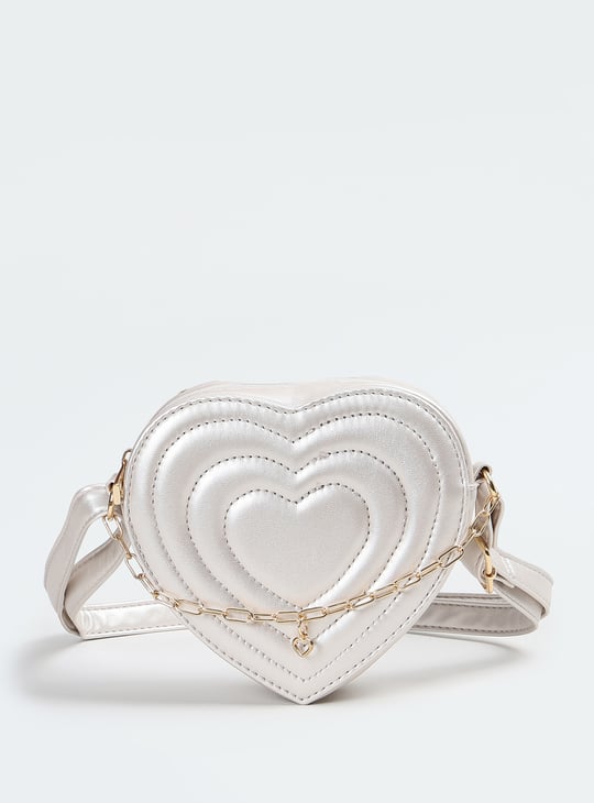 Girls Heart Shaped Sling Bag