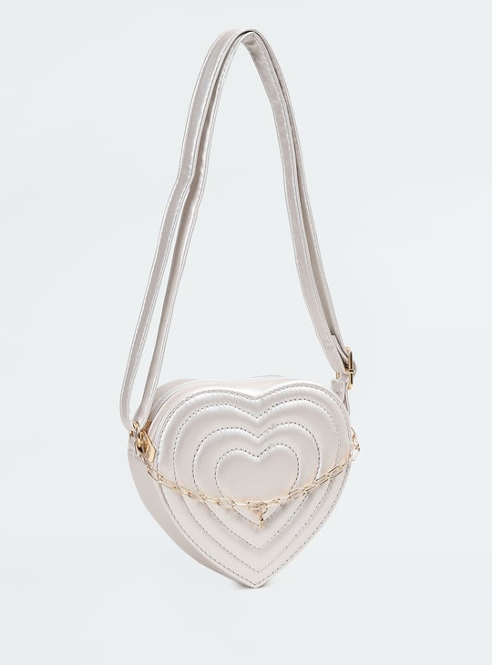 Girls Heart Shaped Sling Bag