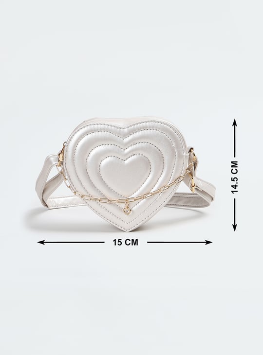 Girls Heart Shaped Sling Bag