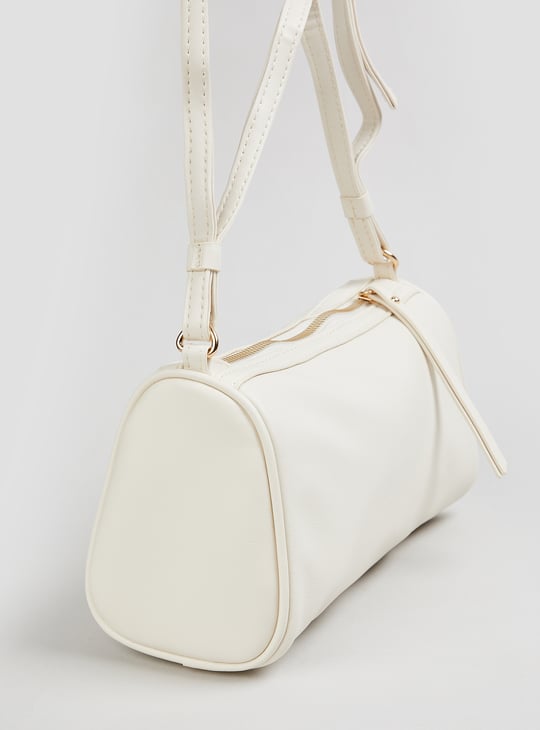 Women Solid Bowler Sling Bag