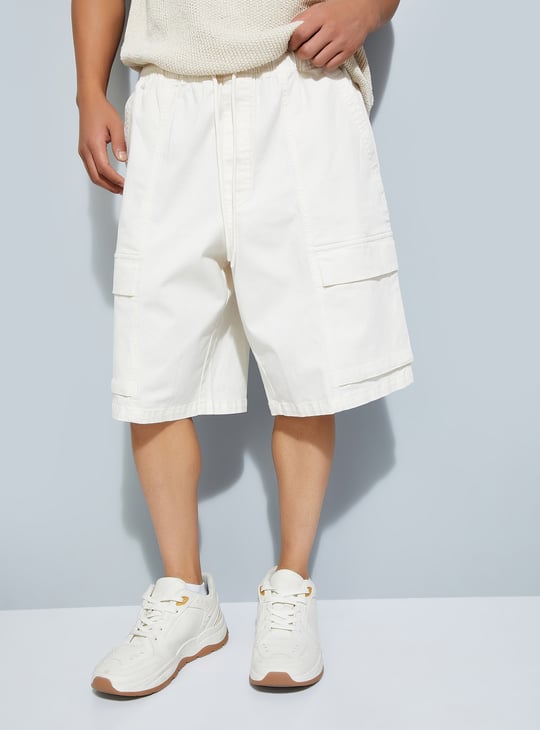 URB_N Men Solid Cargo Shorts
