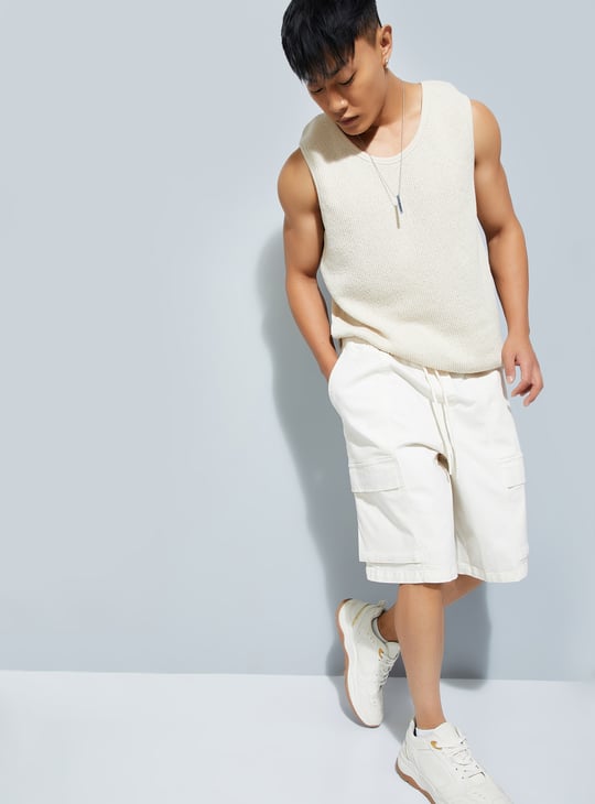 URB_N Men Solid Cargo Shorts