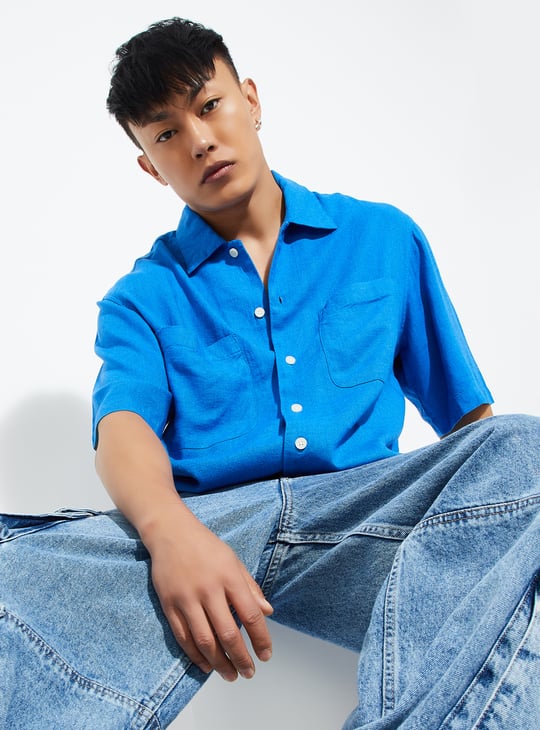 URB_N Men Solid Relaxed Fit Shirt