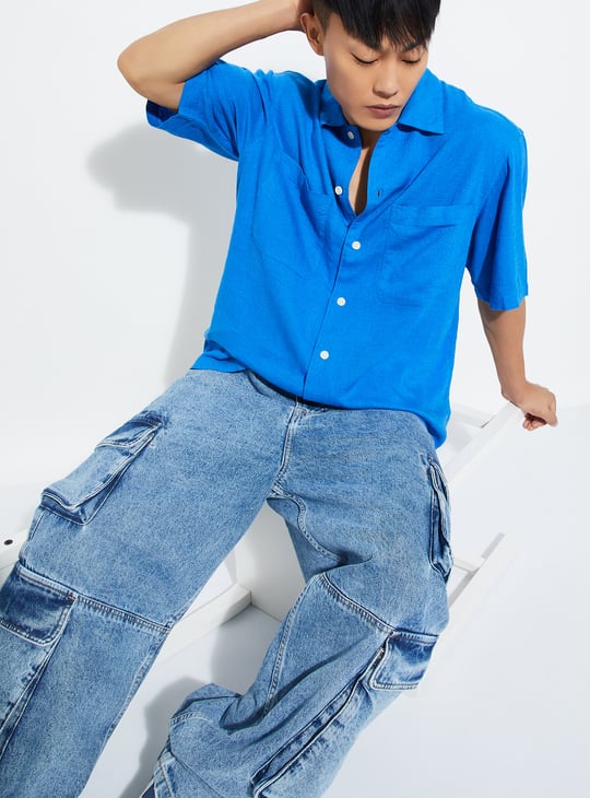 URB_N Men Solid Relaxed Fit Shirt