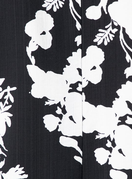 Women Floral Print A-line Midi Dress