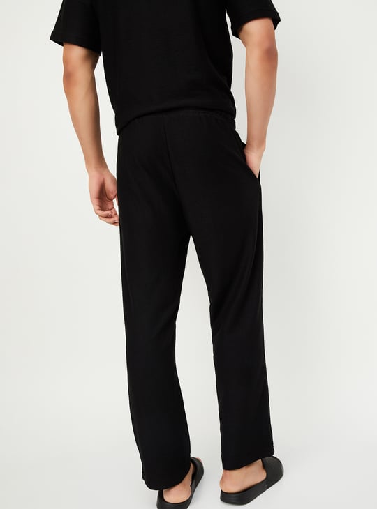 Men Textured Regular Fit Trousers