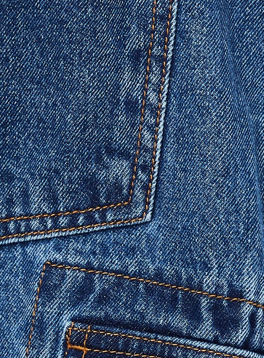 Men Washed Cargo Denim Shorts