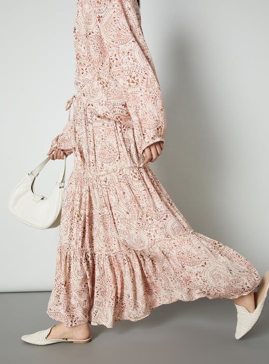 Women Printed Tiered Long Skirt