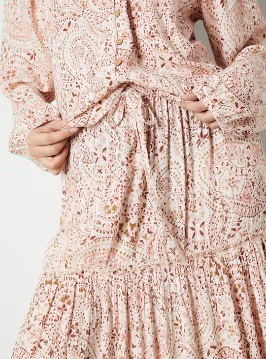 Women Printed Tiered Long Skirt