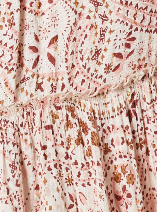 Women Printed Tiered Long Skirt