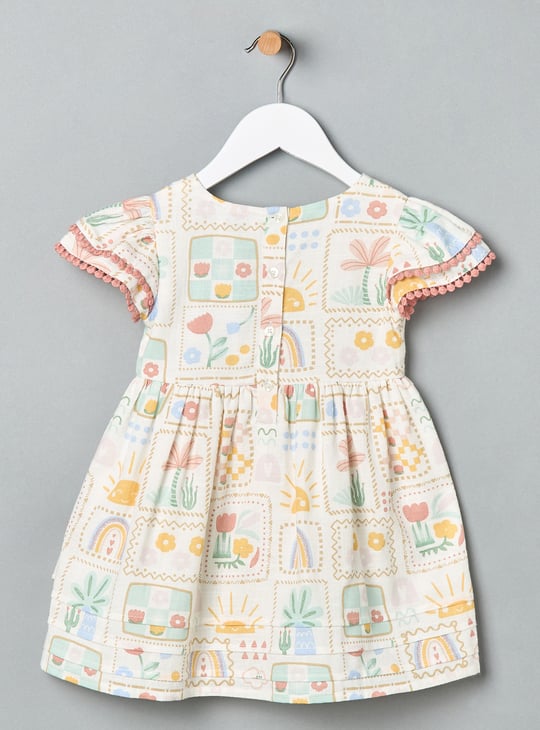 Girls Printed Dress with Matching Headband