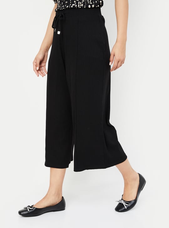 Women Ribbed Relaxed Fit Culottes