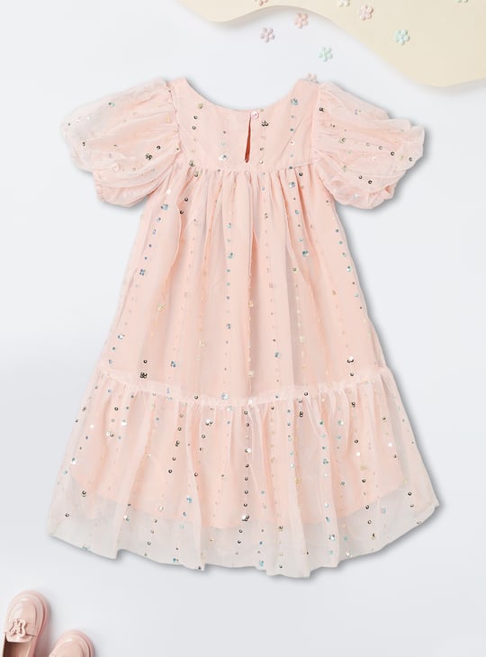 Girls Embellished A-Line Dress