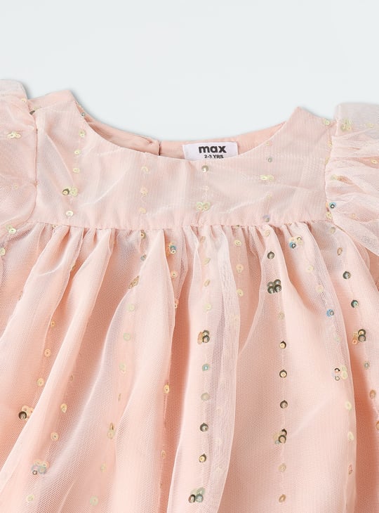 Girls Embellished A-Line Dress