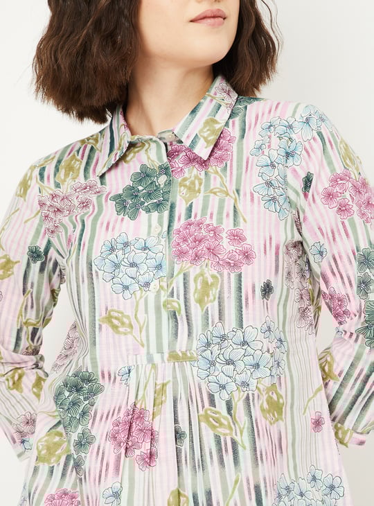 Women Floral Print A-line Kurti