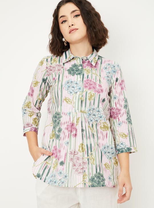 Women Floral Print A-line Kurti