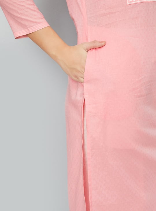 Women Embroidered Yoke Straight Kurta