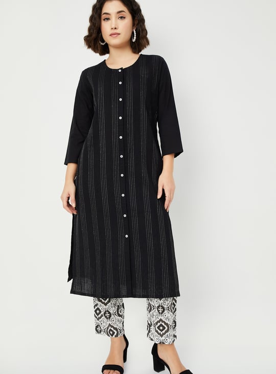 Women Embroidered Straight Kurta Set