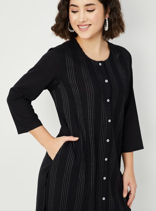 Women Embroidered Straight Kurta Set