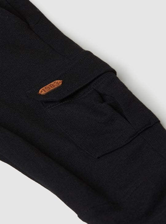 Boys Solid Knit Cargo Joggers - Pack of 2