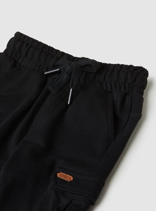 Boys Solid Knit Cargo Joggers - Pack of 2