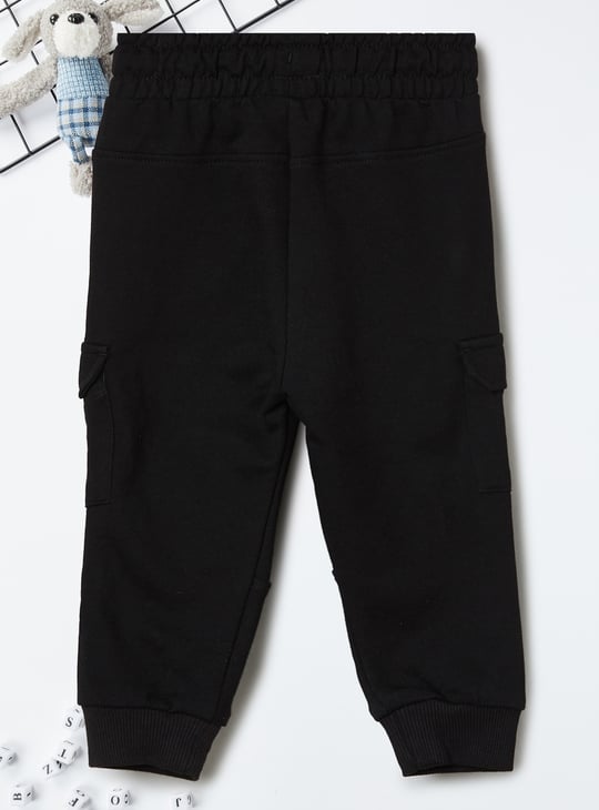 Boys Solid Knit Cargo Joggers - Pack of 2