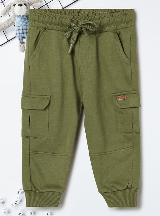 Boys Solid Knit Cargo Joggers - Pack of 2