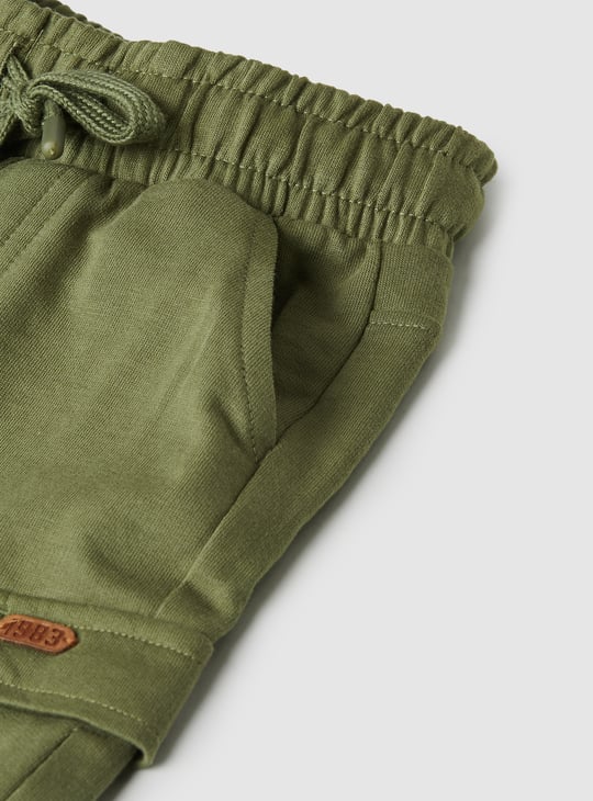 Boys Solid Knit Cargo Joggers - Pack of 2