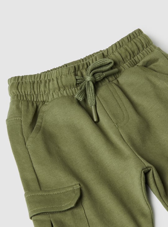 Boys Solid Knit Cargo Joggers - Pack of 2