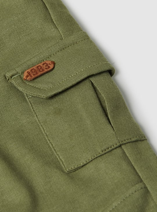 Boys Solid Knit Cargo Joggers - Pack of 2