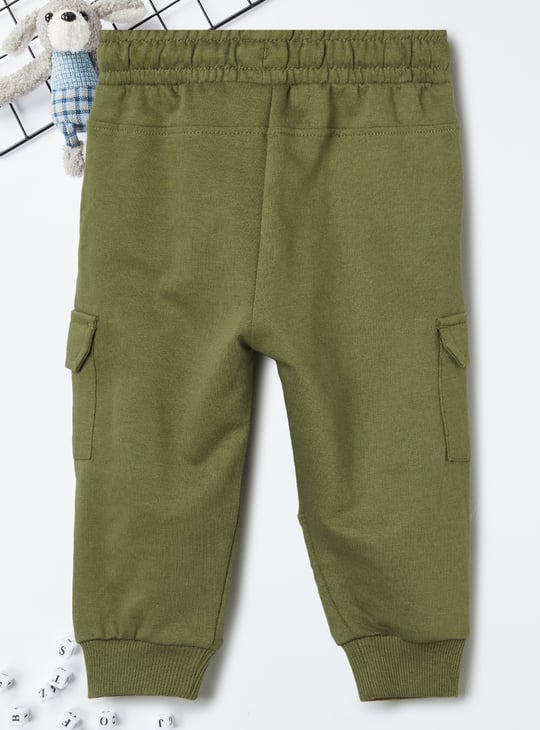Boys Solid Knit Cargo Joggers - Pack of 2