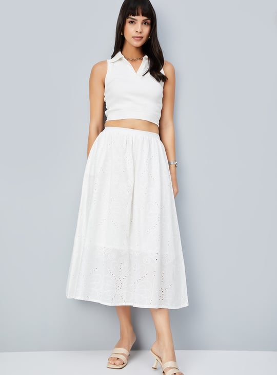 Mary logo fleece skirt andmary ivory