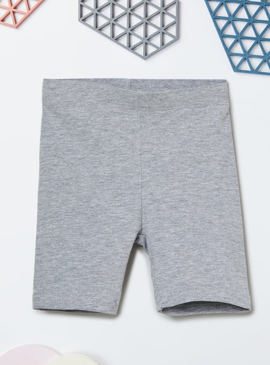 Girls Solid Knit Shorts - Pack of 2