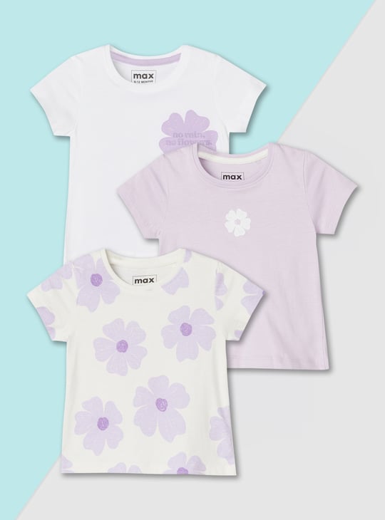 Girls Printed T-shirt - Pack of 3