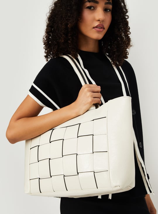 Women Basket Weave Tote Bag
